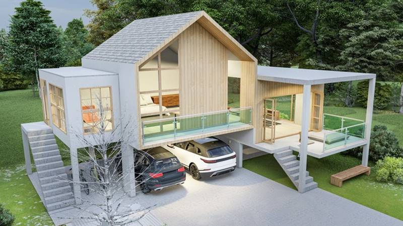 Half-storey minimalist house, Japanese style